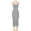 Women's Summer New Sexy Solid Color Spaghetti Strap Midi Dress Backless Slim Fit Ribbed Knit Bodycon Dress for Party Club Daily Wear