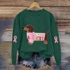 Breast  Sweatshirts For WomenRibbon Breast  Shirt Cute Dog Graphic  Long Sleeve Tops