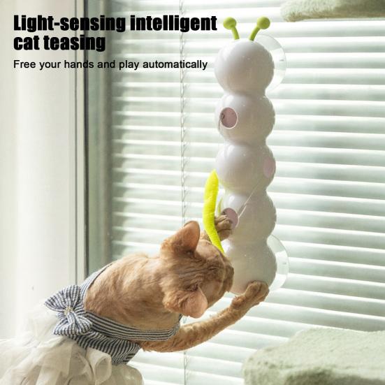 Игрушка-червяк Smart Motion для кошек, живущих в помещении. Интерактивная игрушка-вертушка для кошек с дизайном «Гусеница» для установки на стену, дверь, окно.