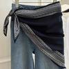 New Multi-functional Polka Dot Triangle Scarf Matching Pants Silk Satin Waist Belt Decorative Headscarf