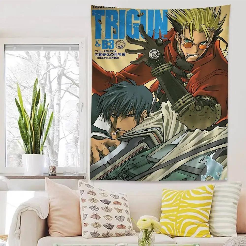 Гобелен Trigun Настенный Декор Разные Размеры HD Печать Вашу Стомпид Вестерн Киберпанк Полиэстер Модный Декор Комнаты Подарок