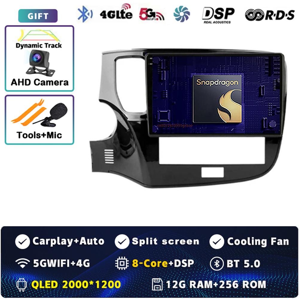 Android 14 Carplay Car Radio для Mitsubishi Outlander 3 III GF0W GG0W 2018 - 2022 Мультимедийный видеоплеер Навигация GPS Стерео