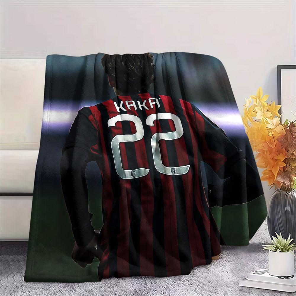 Vintage Kaka Printed Flannel Blanket, soft throw for bedroom sofa, washable,soccer fan merchandise, great gift.