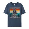 I Run A Tight Shipwreck Funny Raccoon Captain Vintage Cute Oversized T Shirt Mens Gifts