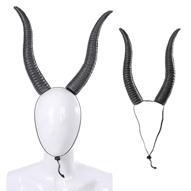 Adjustable Headband Cosplay Headwear for Halloween Party Wear Sheep Horn Hair Band Carnival Headpiece Party Supplies
