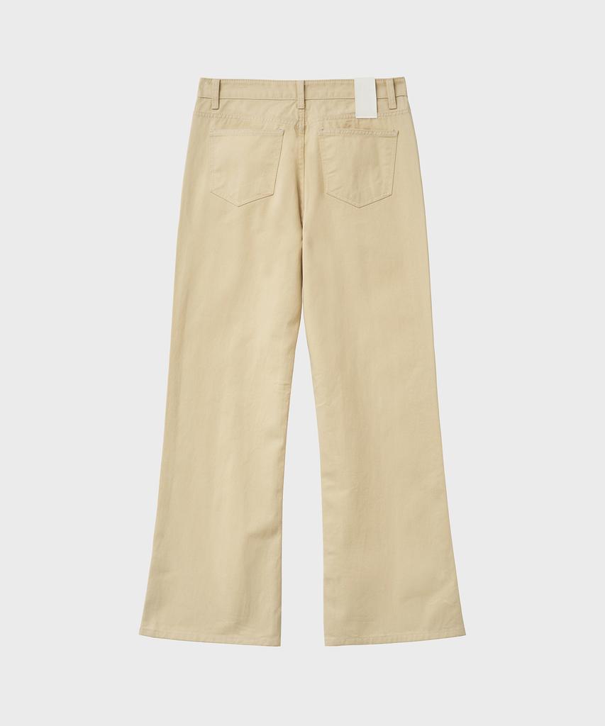 NOIRER FOR WOMAN Cotton Loose Flare Pants (Pale Yellow)