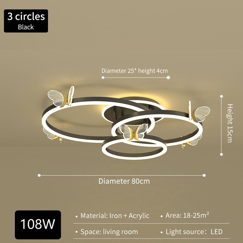 Modern Simple Luxury Butterfly LED Ceiling Lamp Super Bright Household Light for Living Room Fashion Luxurious Atmosphere