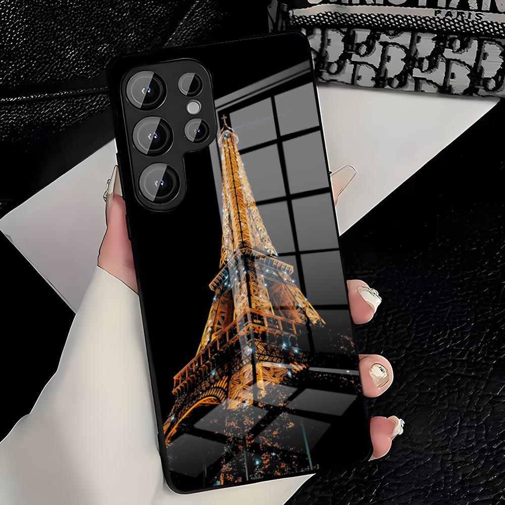 Чехол для телефона Paris Eiffel Tower для Samsung S26 S25 Plus S20 S20 Plus S22 Ultra S23 FE S21 Plus S21 Ultra Стеклянная крышка