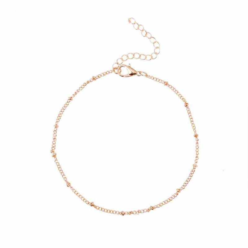 Simple Silver Bead Chain Anklet Bohemian Vintage Footwear Leg Bracelets Female Foot Jewelry