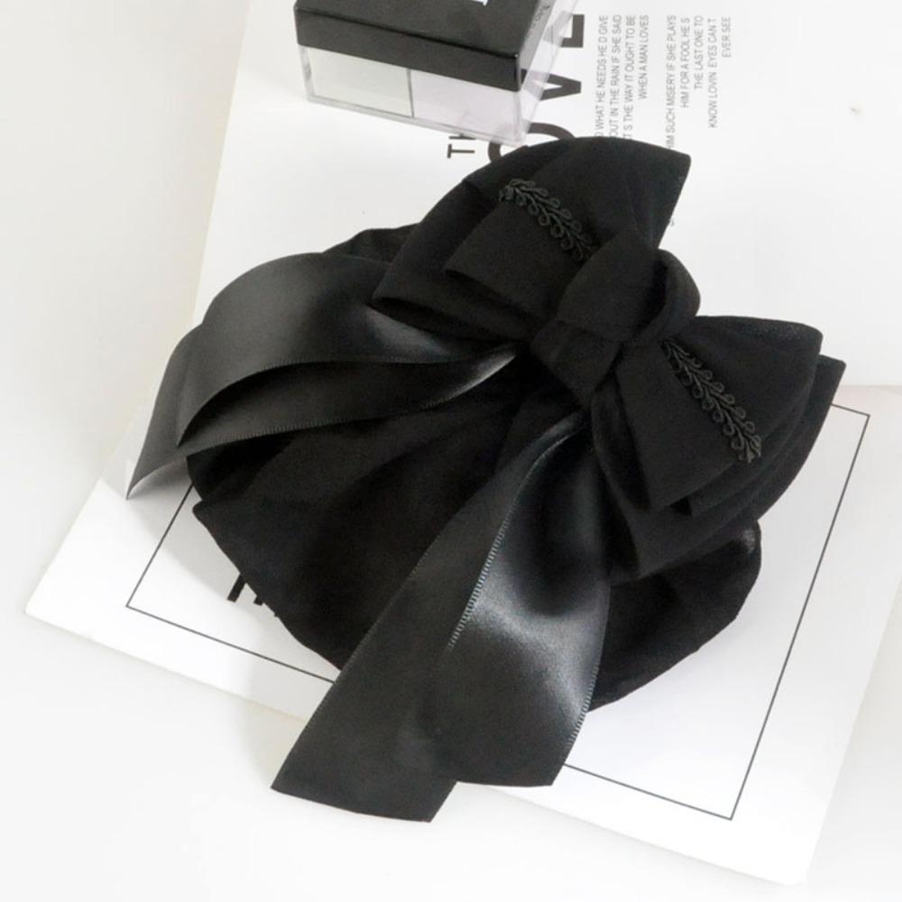 Sweet Bow Snood Ribbon Hairgrips Cover Net Professional Women Spring Clip  Gift