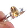Natural Citrine Gemstone Handmade 925 Solid Sterling Silver Ring Size 6 B4Y32