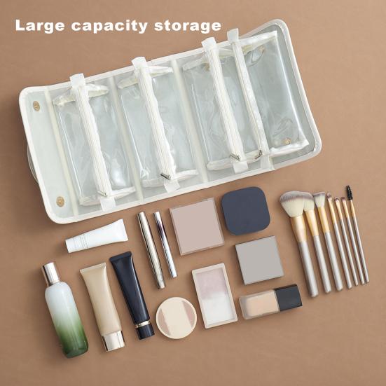 Водонепроницаемая косметичка с 4 прозрачными съемными отделениями, вместительная, с застежкой-молнией, с несколькими отделениями, подвесная косметичка