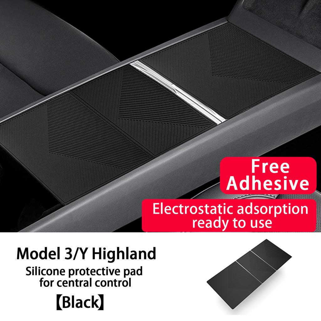 Для Tesla Model 3 Y Highland 2025 Наклейка без клея на панель центральной консоли, Улучшенный электростатический адсорбционный протектор консоли