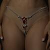 Stonefans Rhinestone Crystal Thong Woman Bikinis Panties Bling Jewelry Sexy Waist Beads Belly Silver Underwear Body Chain Gift