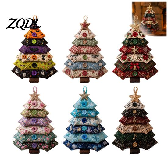 DIY Quilted Decoration for Adults Fabric Tree Kit, Halloween Sewing Craft Reusable Holiday Table Centerpiece Handmade Christmas Hanging Ornament Home
