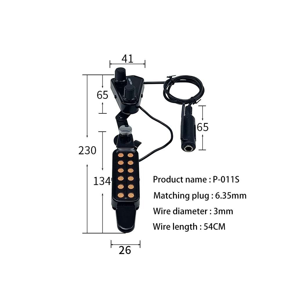 12-hole Sound Hole Pickup Volume Adjustable Guitar Transducer Professional Acoustic Guitar Pickup
