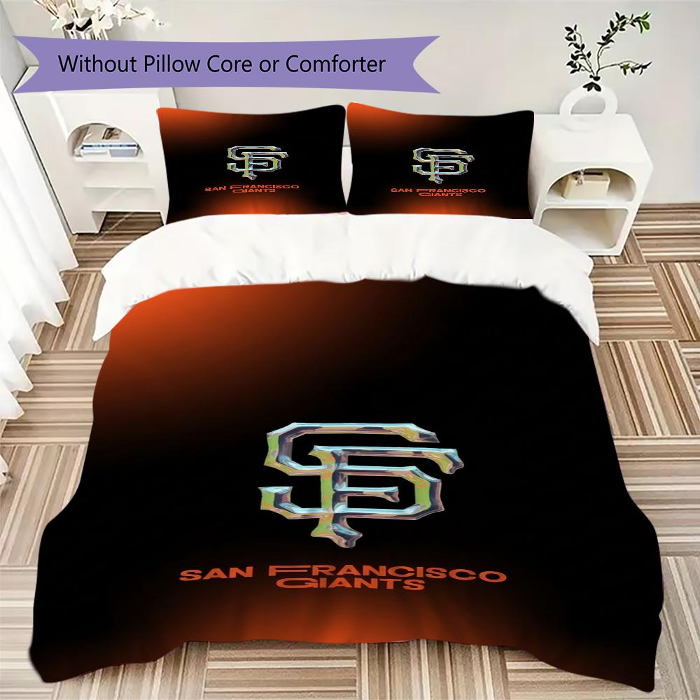 San Francisco Giants Pattern Bedding uilt Set uilt Cover Pillowcase Home Decoration Birthday Gift (1 * duvet cover + 2 * pillowcase without core)