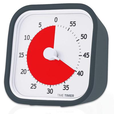 TIME TIMER MOD 9см Мод таймера Угольно-серый Тайм-менеджмент Учебный таймер Оригинальный продукт 60-минутный (с крышкой) ТТМ9-W