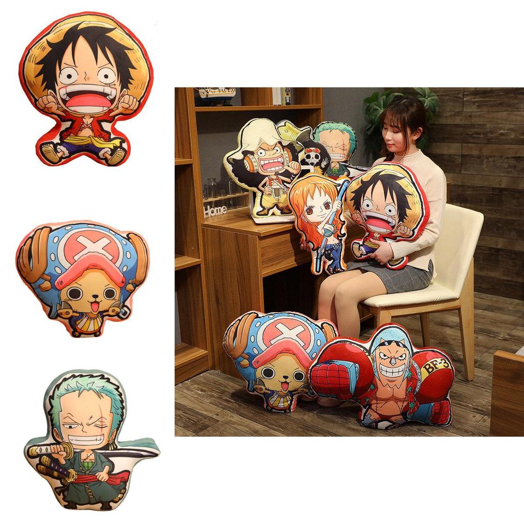 Креативная плюшевая подушка One Piece, мультяшная подушка Луффи, Зоро, Чоппера, детский фестивальный подарок, персонажи)