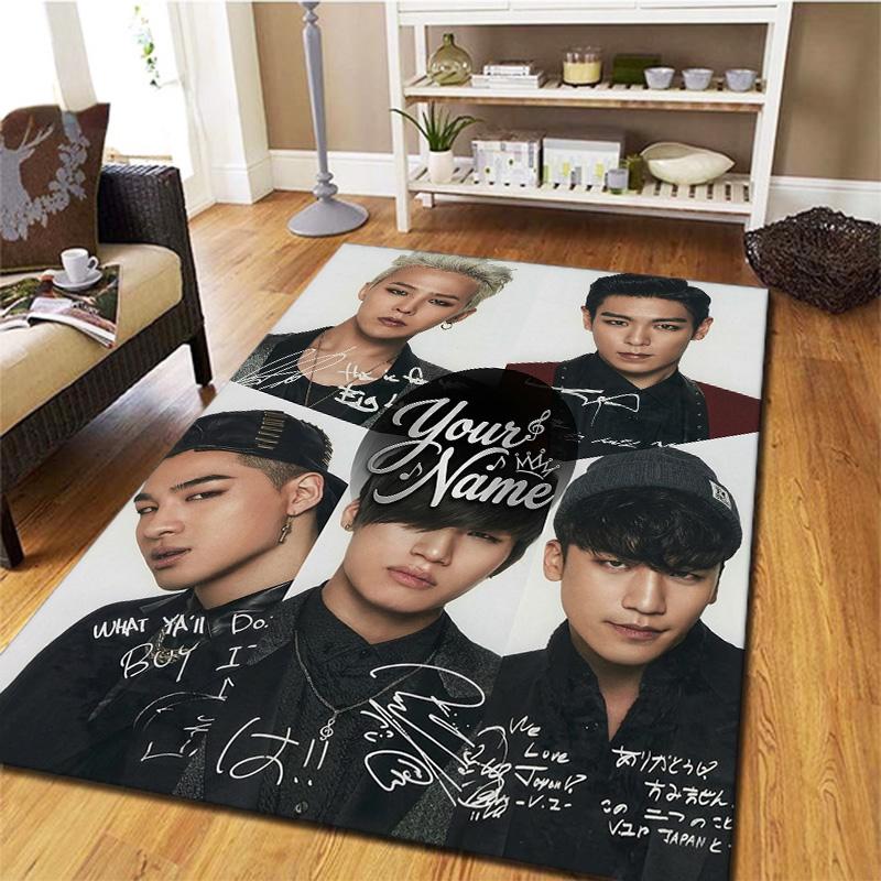 Bigbang Music Custom Name Carpet Rug For Living Room Bedroom Home Sofa Decoration Kids Play Nonslip Floor Mat
