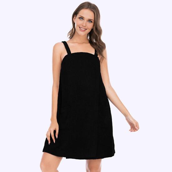 Женское банное полотенце-обертывание для спа-тела с ремнями и карманами, регулируемая застежка, полотенце-халат для душа с повязкой на голову для лица