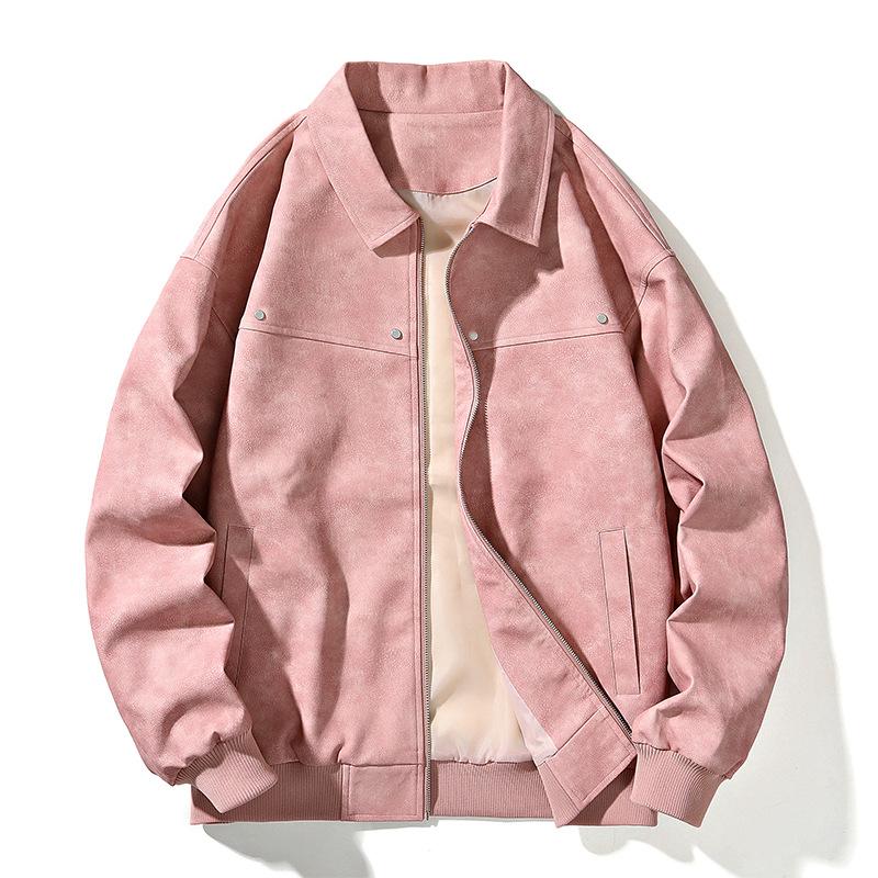 Куртка мужская весенне-осенняя новая американская трендовая ретро куртка из искусственной ПУ кожи с флисовым лацканом