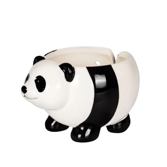 Симпатичная миска для пряжи панды с отверстием, вязаная крючком пряжа ручной работы, держатель для хранения шаров, органайзер, настольное керамическое украшение, аксессуары для вязания крючком