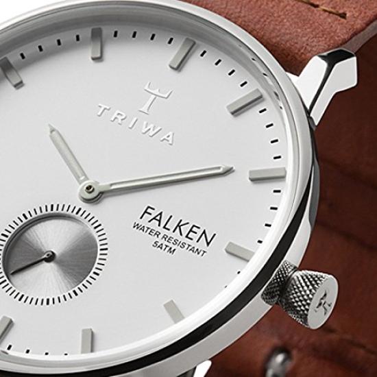 TRIWA Унисекс Парные часы Falken Smoseco Коричневые кожаные серебряные часы [TRIWA] Мужские женские FAST103-CL010212FAST103-CL010212 [Товар]