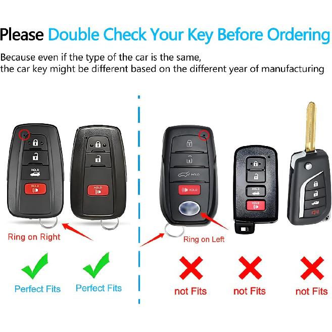 Autophone for Toyota Rav4 Key Fob Cover with Keychain Soft TPU Key Shell Case,Compatible With -2025 Rav4 Smart Key-Red