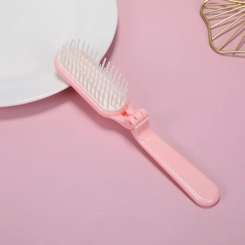 Portable Folding Massage Comb Soft Tooth Anti Static Hair Brush Professional Hairdressing Comb Travel Portable Detangling Comb