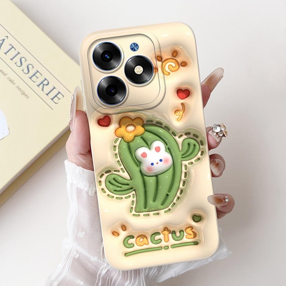 Чехол для Tecno Spark Go 2024 Tecno Spark 20c 20 Pop 8 Funda Эстетичный Мультяшный Панда Кролик Защита Камеры Матовый Мягкий Чехол
