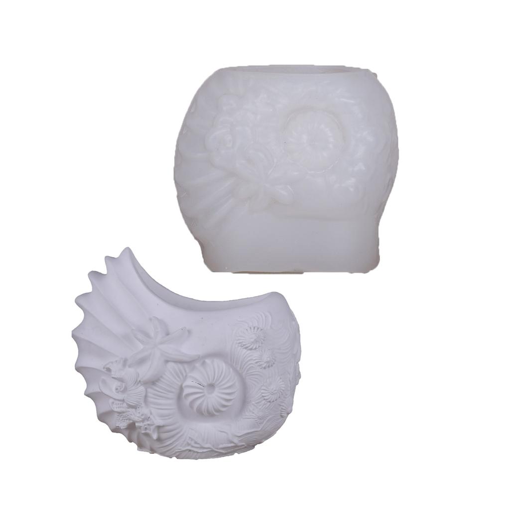 Conch Shape Silicone Resin Mold For Jewelry Crafts Planter Cement Casting Art DIY Decoration Candle Cup Mould
