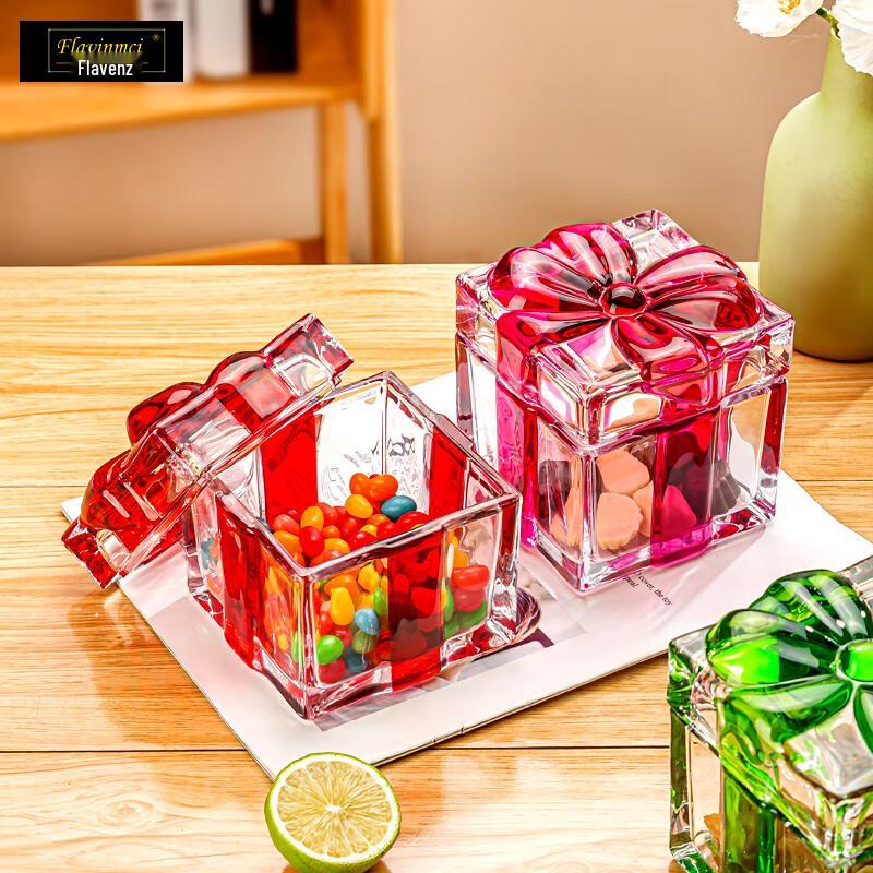 Flavinmci Retro Crystal Glass Bowknot Covered Jar
