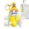 Crying Sound Banana Cat Keychain Creative Happy Cat Crying Banana Cat Doll Pendant Soft Yellow Kitty Fruit Plushies For Kids
