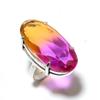 Кольцо из серебра 925 пробы с натуральным двухцветным турмалином, размер 6, w1N51