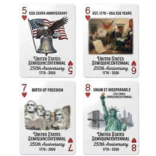 USA 250th Anniversary Commemorative Playing Cards, 17762026 Semiquincentennial Commemorative Deck, Patriotic Collectible Poker Cards