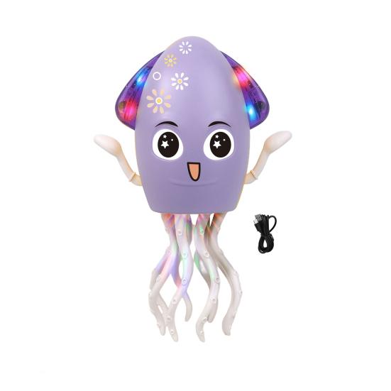 Electric Dancing Octopus Toy with LED Lights Music Smart Obstacle Avoidance Octopus Toy Toddlers Boys Girls Crawling Cartoon Octopus Toy