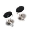 Запонки из серебра 925 пробы с натуральным черным камнем шпинель a8K81