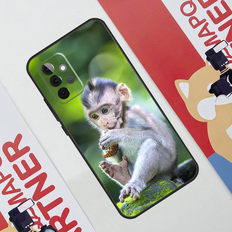Cute Baby Monkey Animal Case For Samsung Galaxy A53 A16 A26 A36 A56 A55 A35 A15 A52 A32 A12 A33 A13 A14 A34 A54 A17
