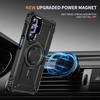 Samsung Galaxy A16 5G беспроводная зарядка автомобильный магнитный чехол для телефона четыре угла защита от падения отпечаток пальца металлическая подставка защитная крышка