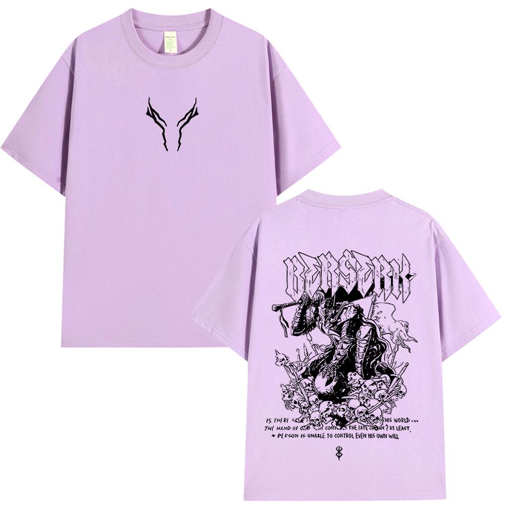Anime Berserk Guts T Shirt Skull Knight SwordsUnisex Gatsu Zodd Vintage Tshirts Unisexs Women Summer Cotton Casual Oversized TShirt