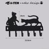 X neko design Настенная вешалка с двумя 6 крючками для ключей A-ITEM Кошки, Крючки, Настенное хранение, (черный)
