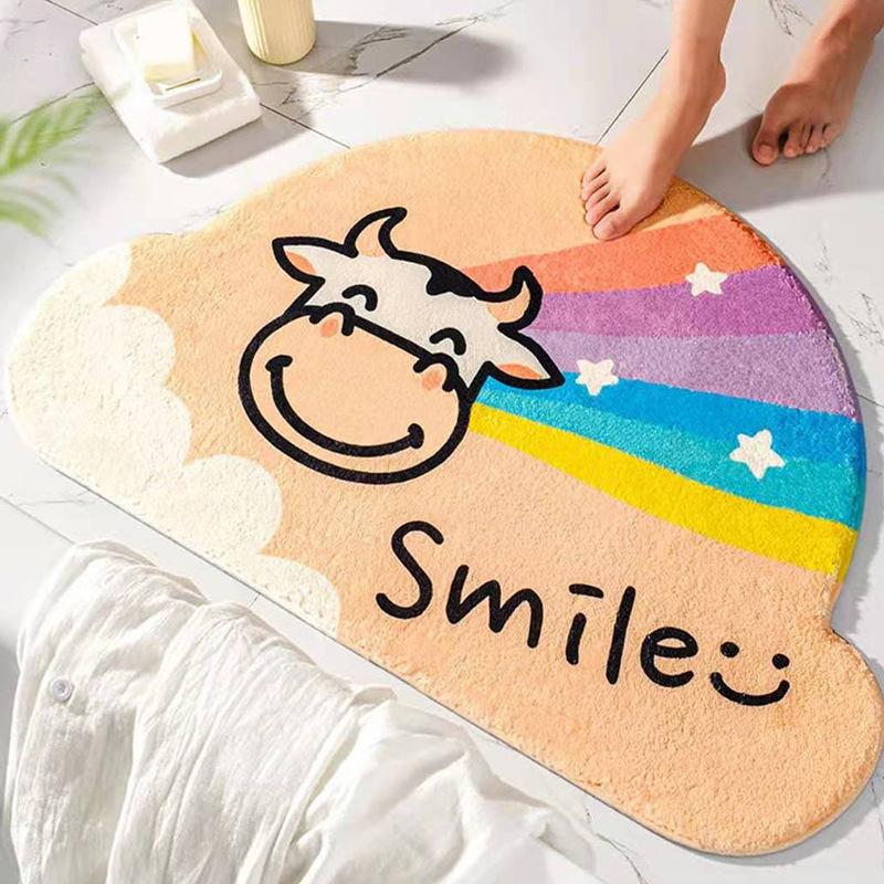 Cartoon Soft and Thick Imitation Cashmere Carpet Door Mat Dirt Resistant Wear-resistant Carpet Non-slip Absorbent Mat