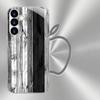 Позолоченный чехол для телефона из закаленного стекла, совместимый с Galaxy S26 S25 S24 S23 S22 Ultra Plus. Имеет черно-белую цветовую гамму