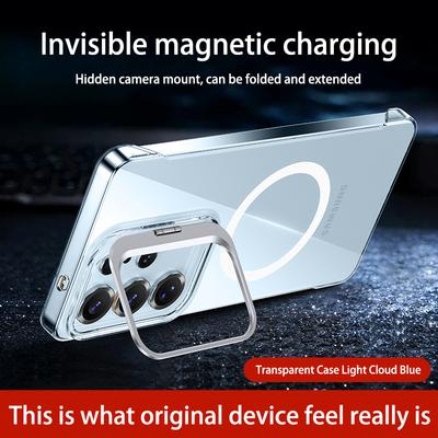 Безрамочный Магнитный Чехол Для Magsafe Samsung Galaxy S26 S25 S24 FE Plus Ultra С Подставкой-Держателем для Камеры Прозрачная Мягкая Задняя Крышка из ПК