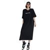 Женское повседневное платье-футболка с короткими рукавами Lazy Fashion, длинное платье с разрезом выше колена