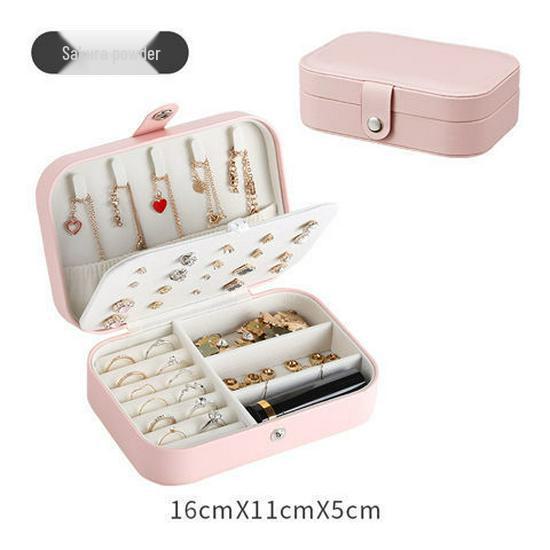 Большая вместимость ПУ дорожная коробка для хранения ювелирных изделий для сережек и ожерелий