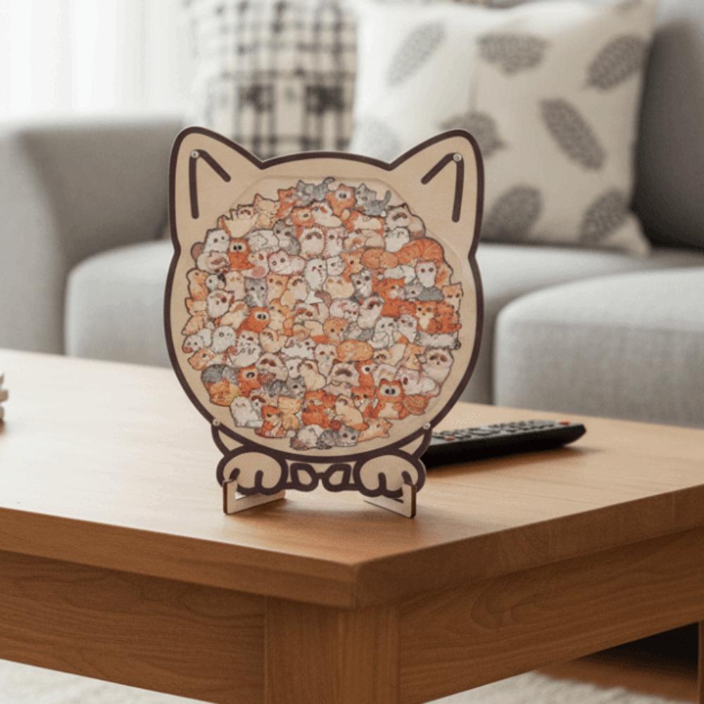 Животные Пазл Кошка Деревянный Пазл Собака Уникальный Неправильный Пазл Формы Кошки Пазл-вкладыш Подарки на День Рождения Рождество