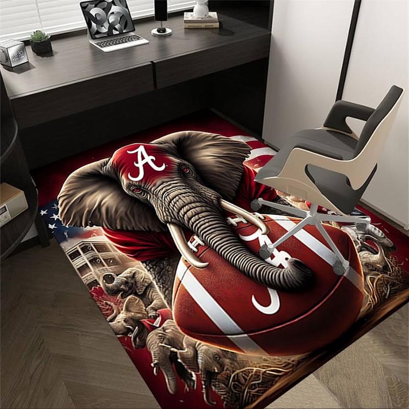 1PC Alabama Crimson Tide Extra Large Non Slip Floor carpet, Office, family, bedroom Large Area Rug Indoor Rugs, Vibrant Colors