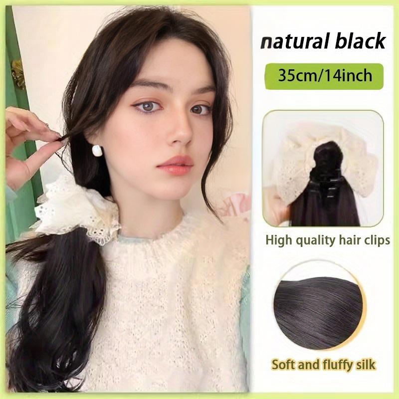 Захватывающий зажим, слегка завитый сбоку парик с конским хвостом, коса с низкой завязкой, парик с конским хвостом, натуральный и простой в обращении.